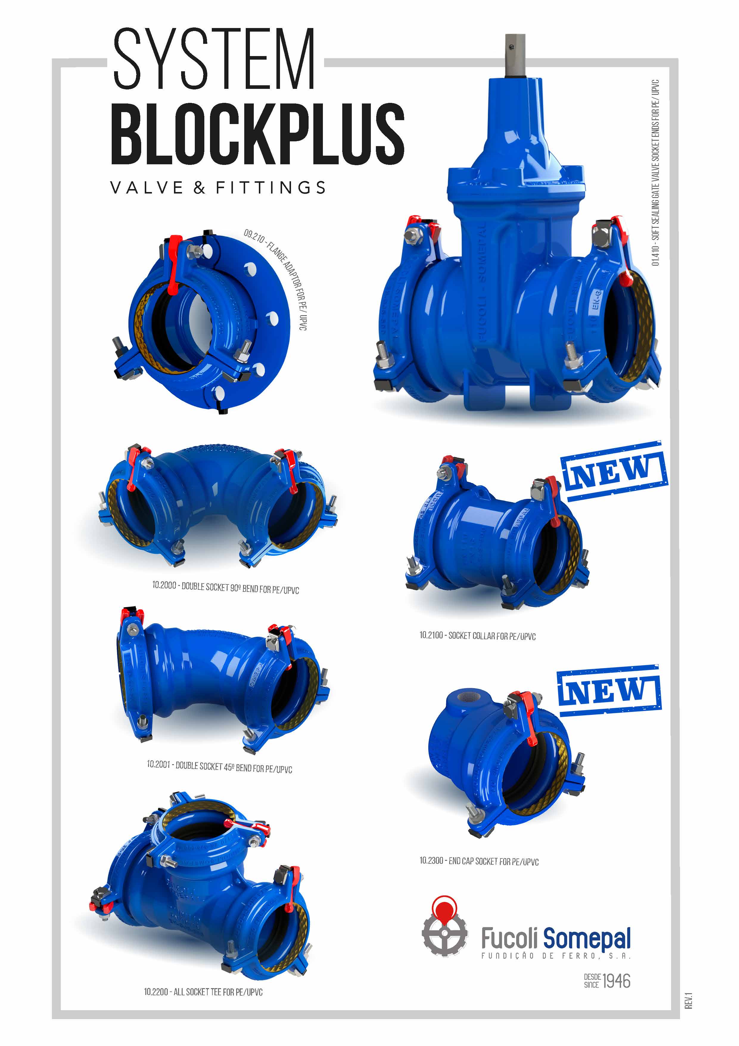 Fucoli - Flange Adaptor BLOCKPLUS For PE/uPVC PN10/16